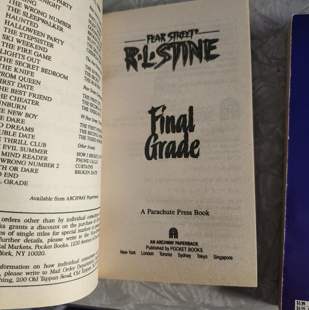 R.L Stine Final Grade & New Year's Party New Old Stock - Picture 3 of 6